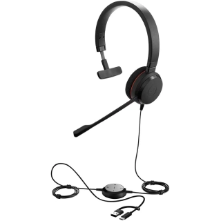 Гарнитура проводная Jabra Evolve 20 MS Mono USB-C + адаптер USB-A