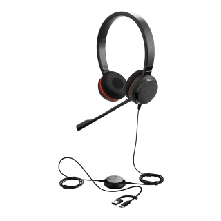 Гарнитура проводная Jabra Evolve 30 II MS Stereo USB-C + адаптер USB-A