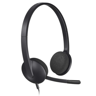 Гарнитура проводная Logitech Headset H340 USB черный