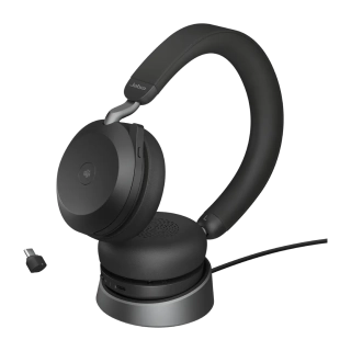 Гарнитура беспроводная Jabra Evolve2 75 Link390c MS Stereo Stand Black