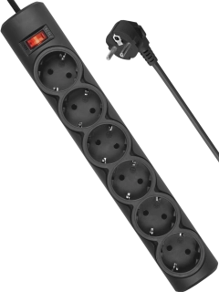 Сетевой фильтр Defender DFS 153 - 3м, 6 розеток черный