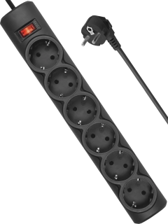 Сетевой фильтр Defender DFS 155 - 5м, 6 розеток черный
