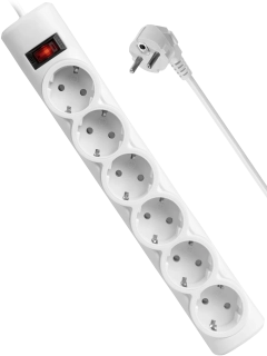 Сетевой фильтр Defender DFS 151 - 1.8м, 6 розеток, белый