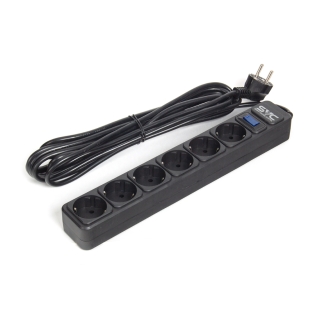 Сетевой фильтр SVC ZC6S-30M - 3м, 6 розеток, черный