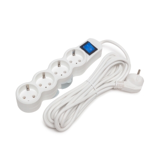 Сетевой фильтр SVC ZP4S-50M - 5м, 4 розетки, белый