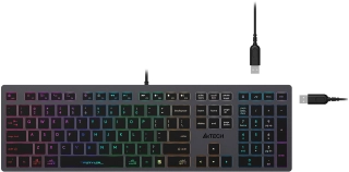 Клавиатура проводная A4Tech Fstyler FX60H USB Grey/Neon Backlit