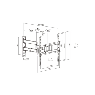 Кронштейн для ТВ и мониторов Brateck LPA80-443, настенный, 32"-75"