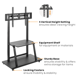 Мобильная стойка для ТВ Brateck T1035ME, 37"-100"