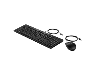 Проводной комплект клавиатура + мышь HP 225 Black