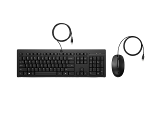 Проводной комплект клавиатура + мышь HP 225 Black